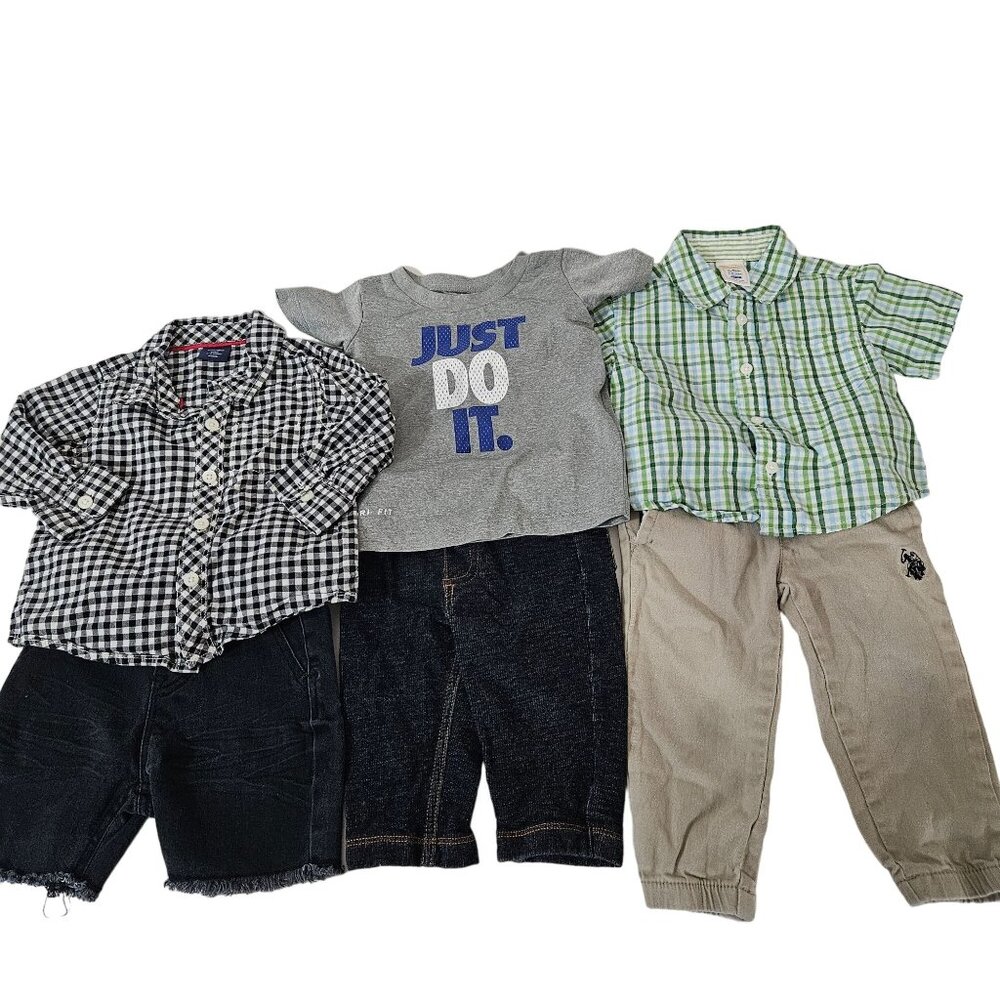 Baby Boy Clothing Lot 3 Items: Nike Old Navy BabyGap Shirt Denim Shorts